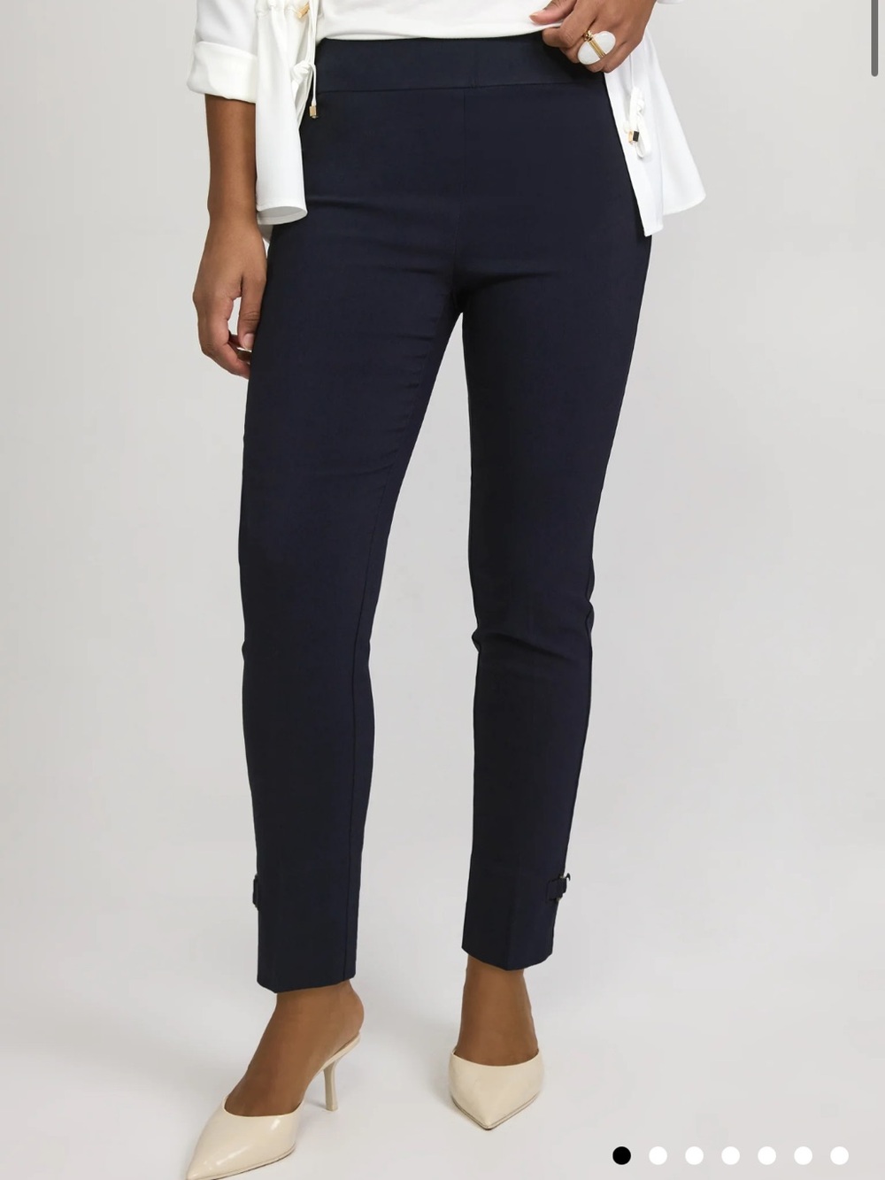 Laura Sofia Slim-Leg Pants Navy Blue